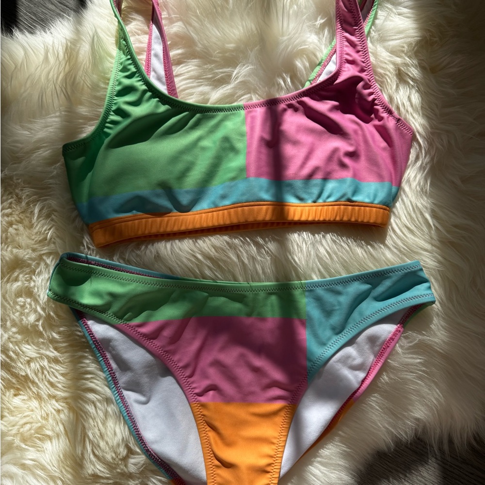 Colorful Patchwork Bikini Set - image 1